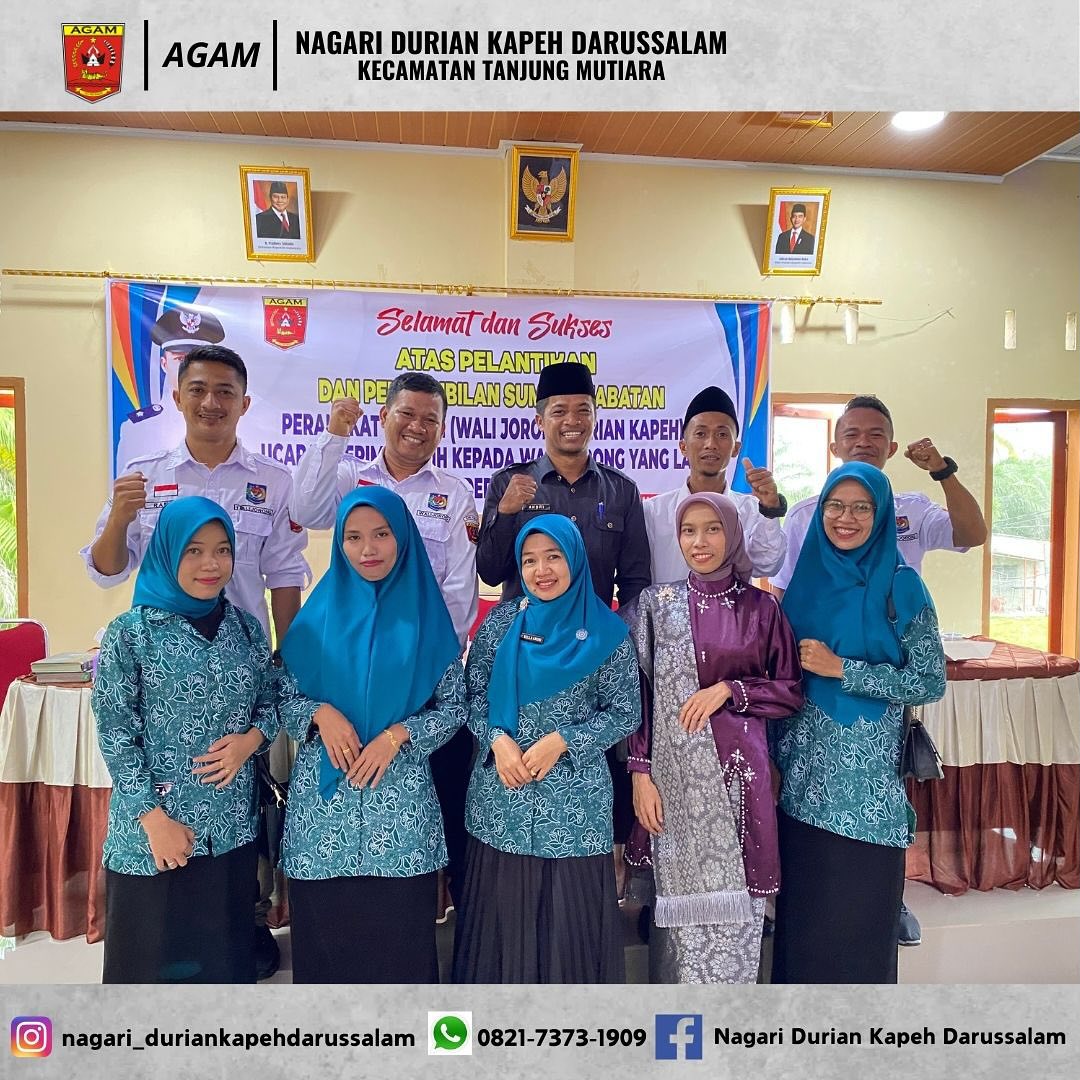 Wali Nagari Durian Kapeh Darussalam telah melantik 4 jorong